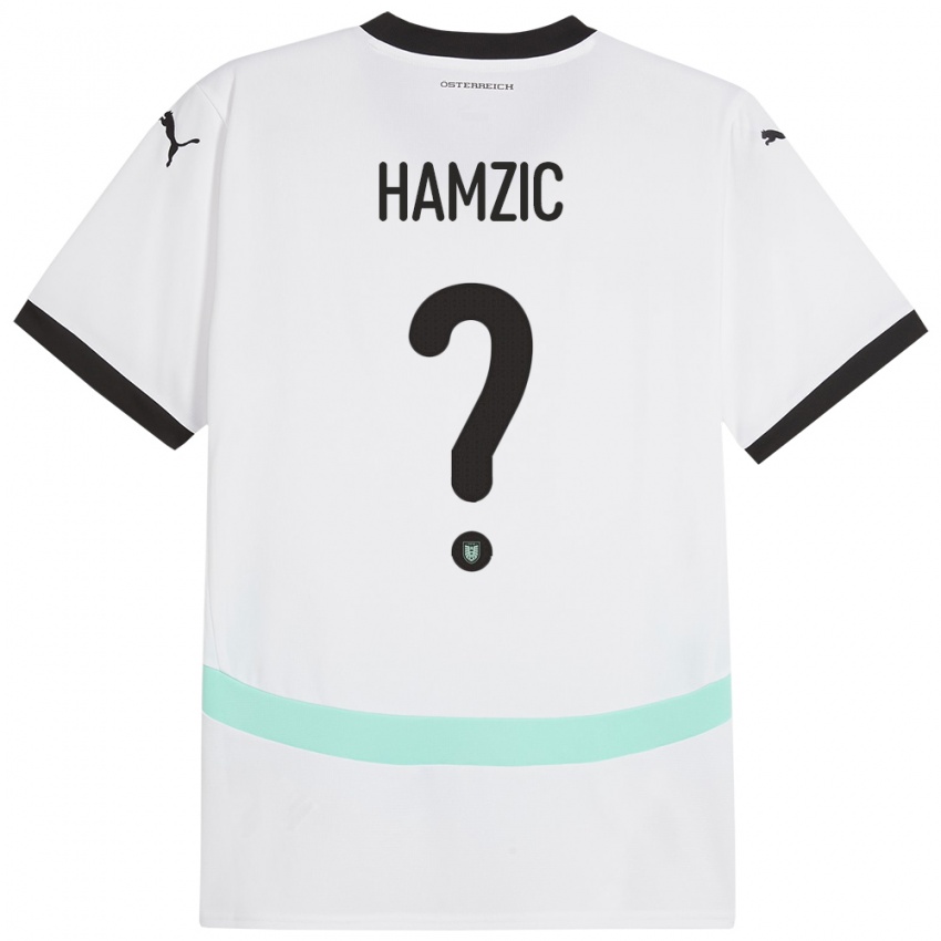 Hombre Camiseta Austria Salko Hamzic #0 Blanco 2ª Equipación 24-26 La Camisa México