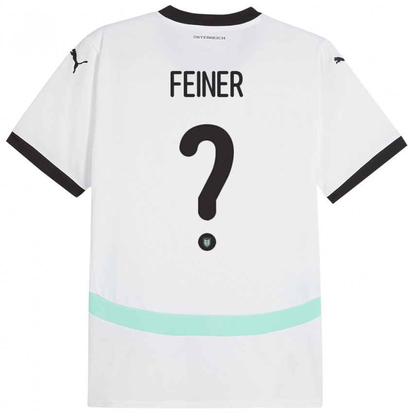 Hombre Camiseta Austria Fabian Feiner #0 Blanco 2ª Equipación 24-26 La Camisa México