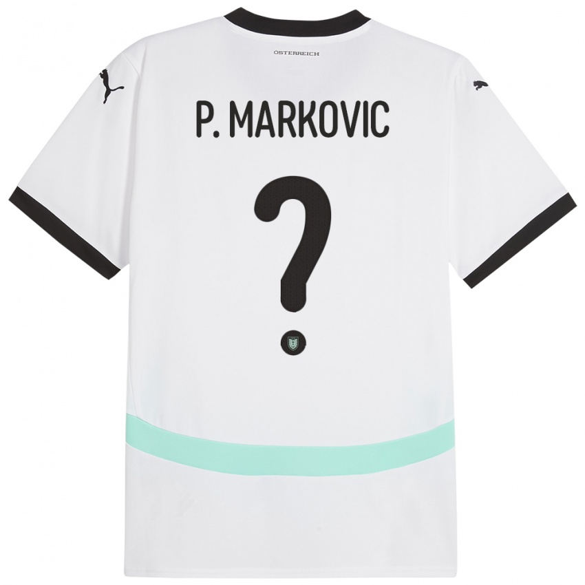 Hombre Camiseta Austria Petar Markovic #0 Blanco 2ª Equipación 24-26 La Camisa México