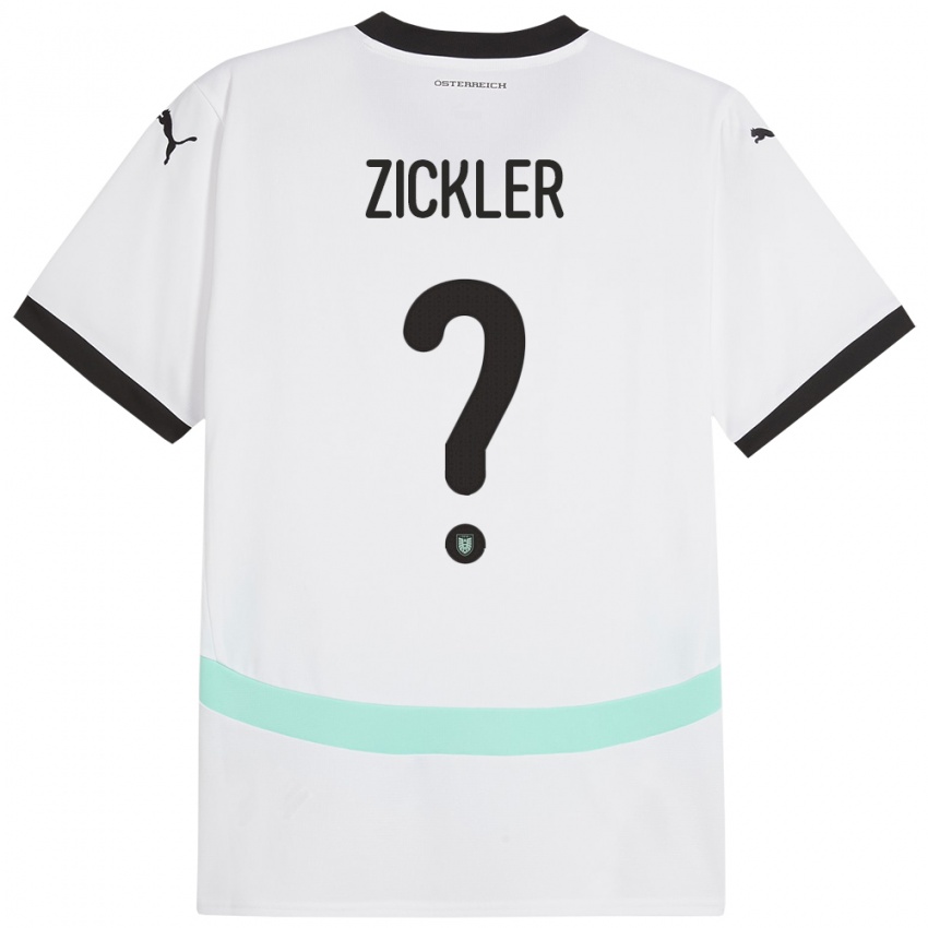 Hombre Camiseta Austria Jakob Zickler #0 Blanco 2ª Equipación 24-26 La Camisa México