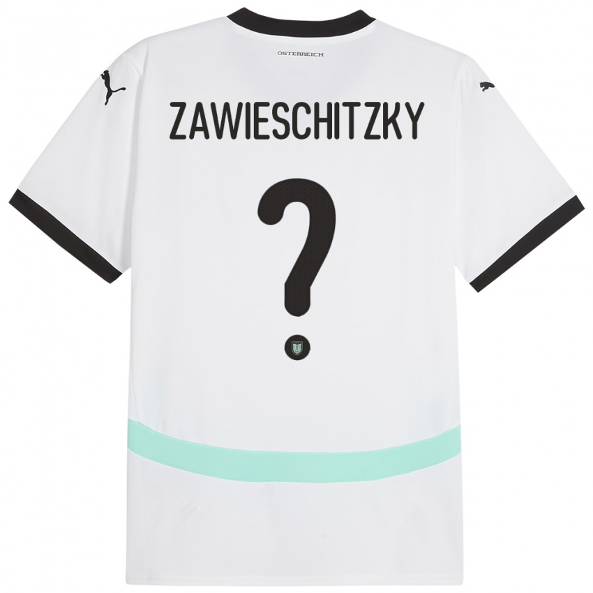 Hombre Camiseta Austria Christian Zawieschitzky #0 Blanco 2ª Equipación 24-26 La Camisa México