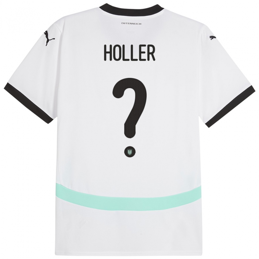 Hombre Camiseta Austria Julian Höller #0 Blanco 2ª Equipación 24-26 La Camisa México