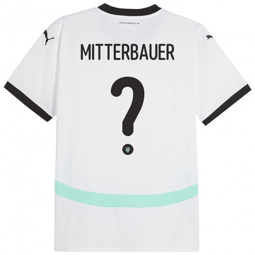 Hombre Camiseta Austria Elias Mitterbauer #0 Blanco 2ª Equipación 24-26 La Camisa México