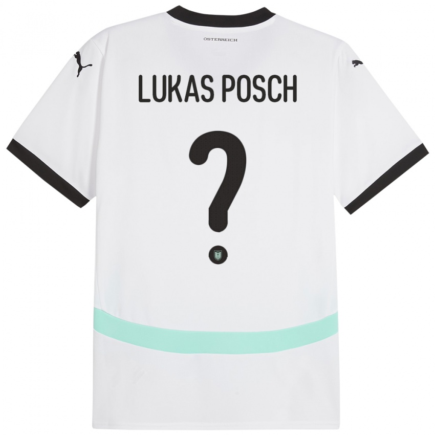 Hombre Camiseta Austria Lukas Posch #0 Blanco 2ª Equipación 24-26 La Camisa México