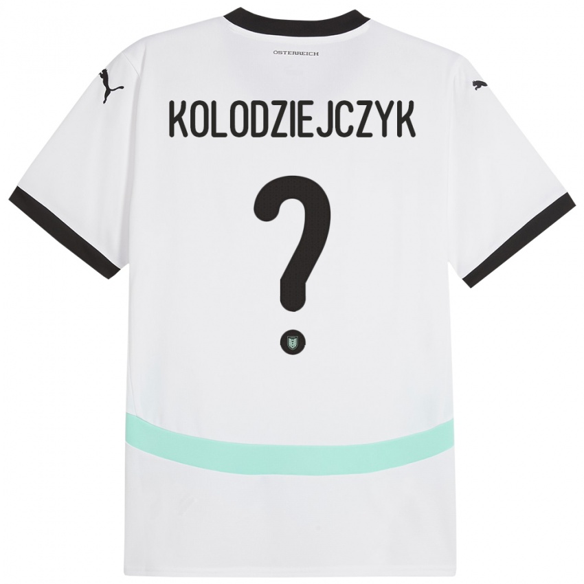 Hombre Camiseta Austria Marek Kolodziejczyk #0 Blanco 2ª Equipación 24-26 La Camisa México