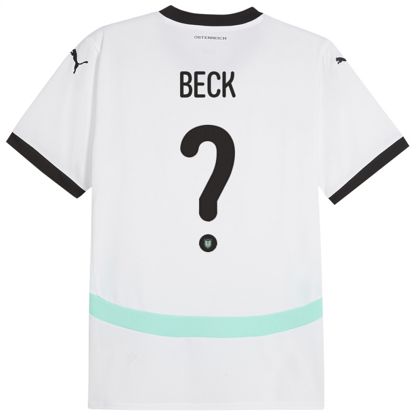 Hombre Camiseta Austria Dominik Beck #0 Blanco 2ª Equipación 24-26 La Camisa México