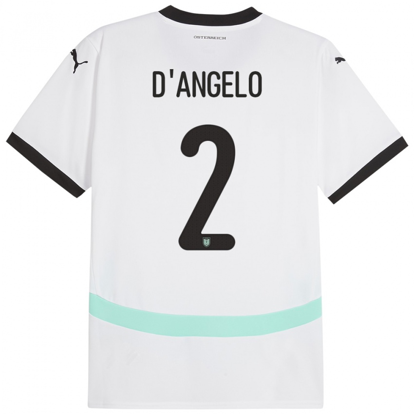 Hombre Camiseta Austria Chiara D’angelo #2 Blanco 2ª Equipación 24-26 La Camisa México