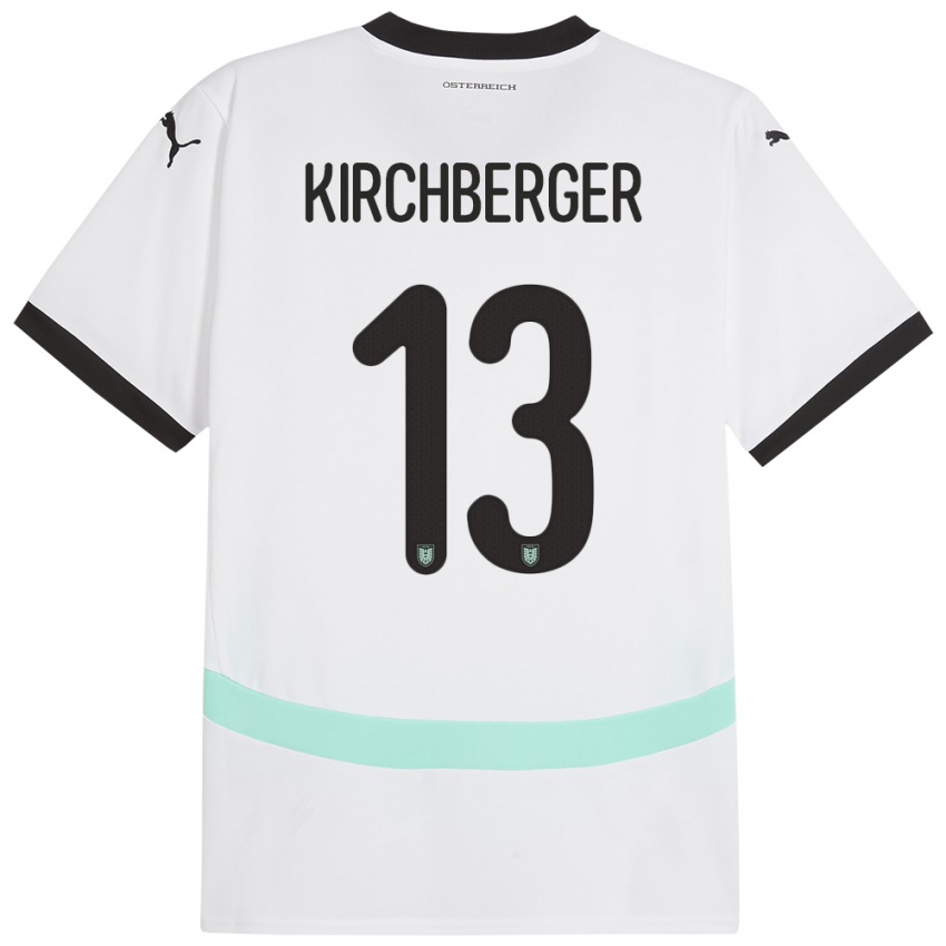 Hombre Camiseta Austria Virginia Kirchberger #13 Blanco 2ª Equipación 24-26 La Camisa México