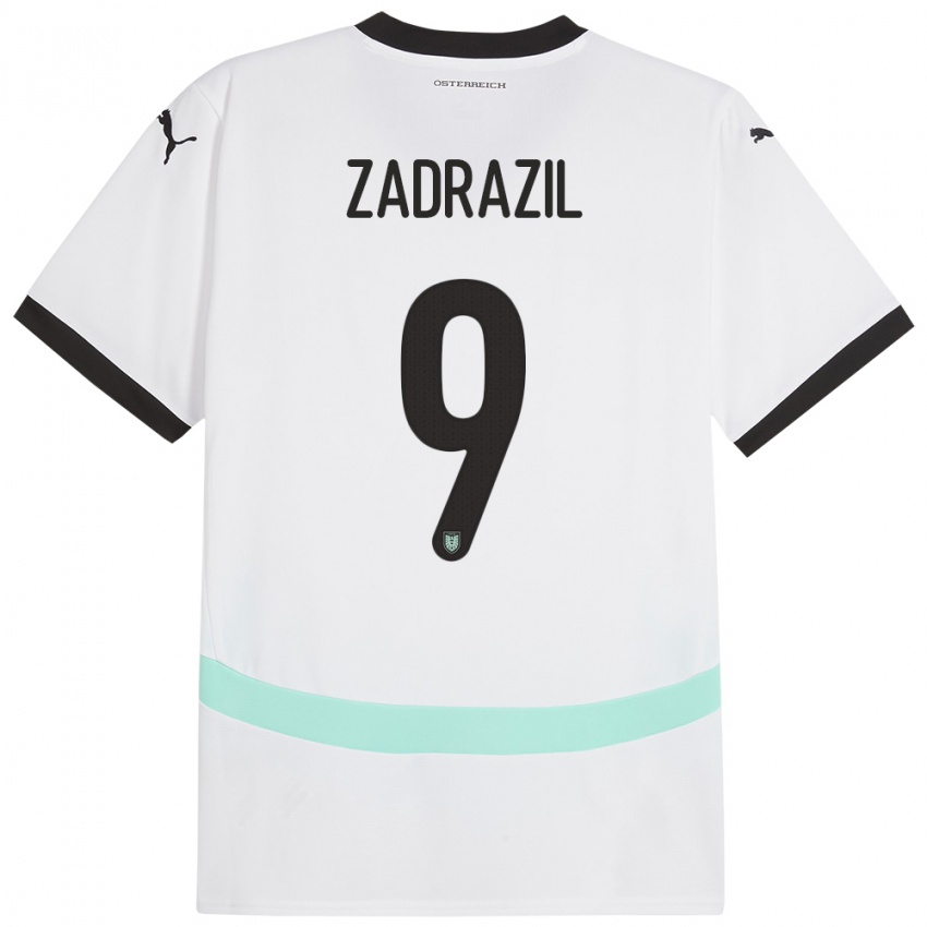 Hombre Camiseta Austria Sarah Zadrazil #9 Blanco 2ª Equipación 24-26 La Camisa México
