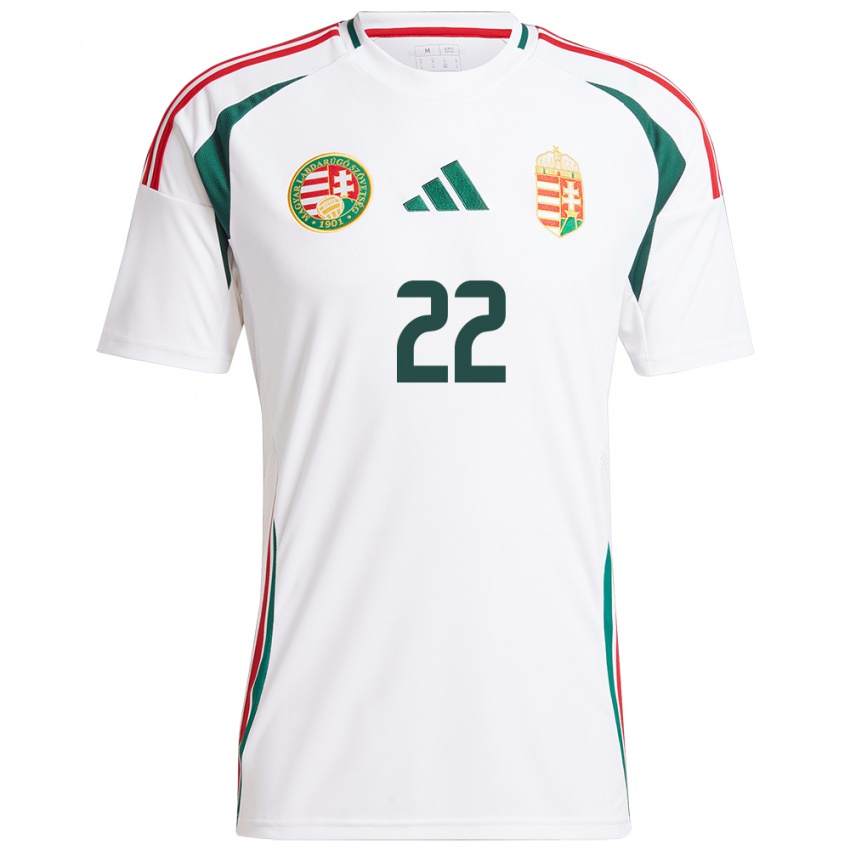 Hombre Camiseta Hungría Balázs Tóth #22 Blanco 2ª Equipación 24-26 La Camisa México
