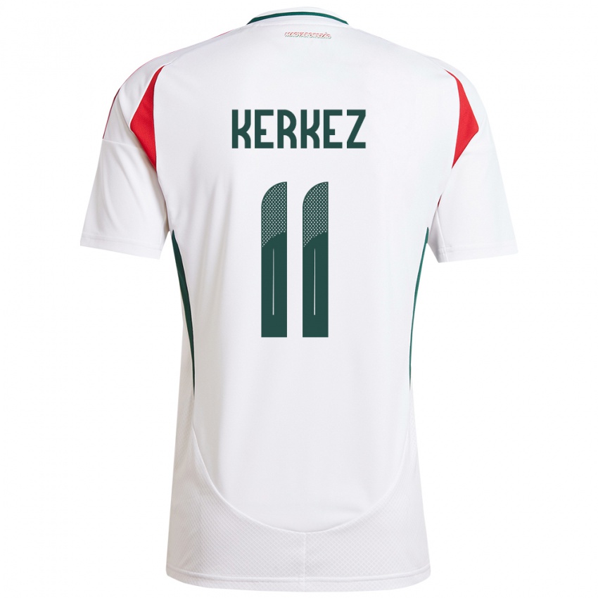 Hombre Camiseta Hungría Milos Kerkez #11 Blanco 2ª Equipación 24-26 La Camisa México