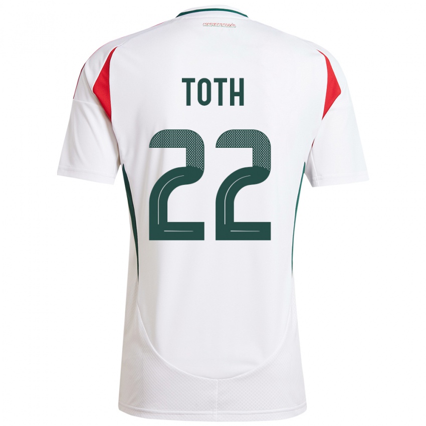 Hombre Camiseta Hungría Balázs Tóth #22 Blanco 2ª Equipación 24-26 La Camisa México