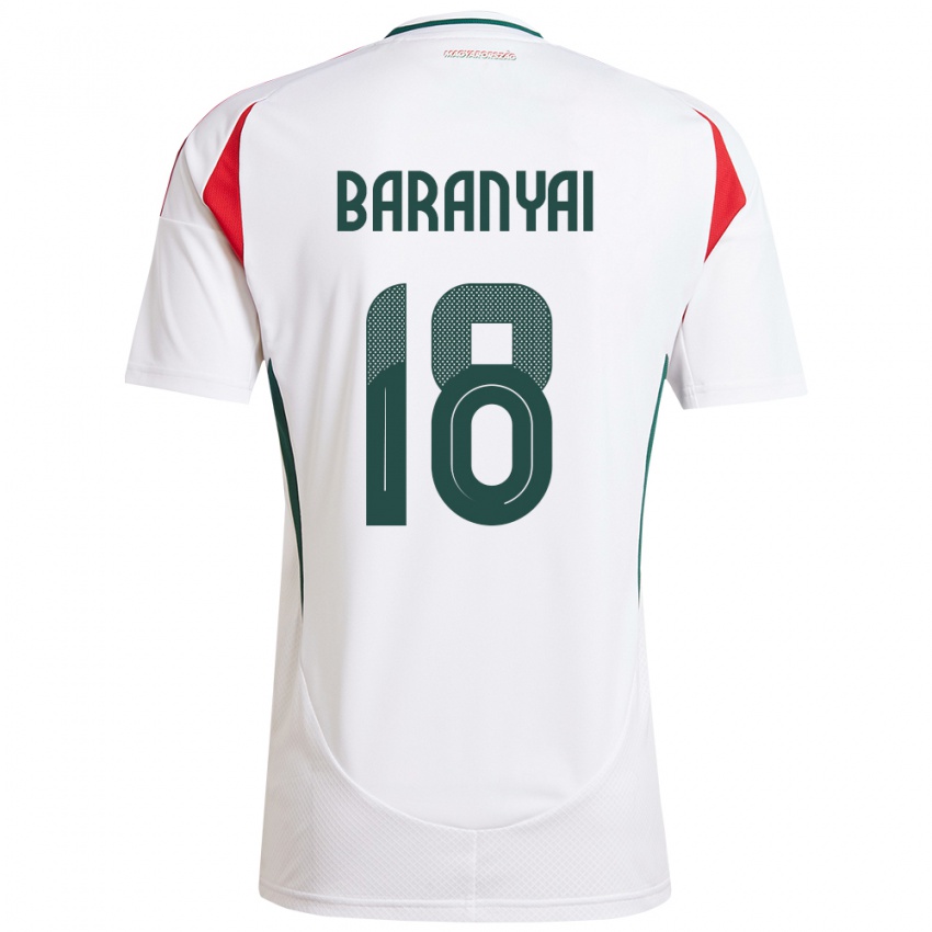 Hombre Camiseta Hungría Nimród Baranyai #18 Blanco 2ª Equipación 24-26 La Camisa México
