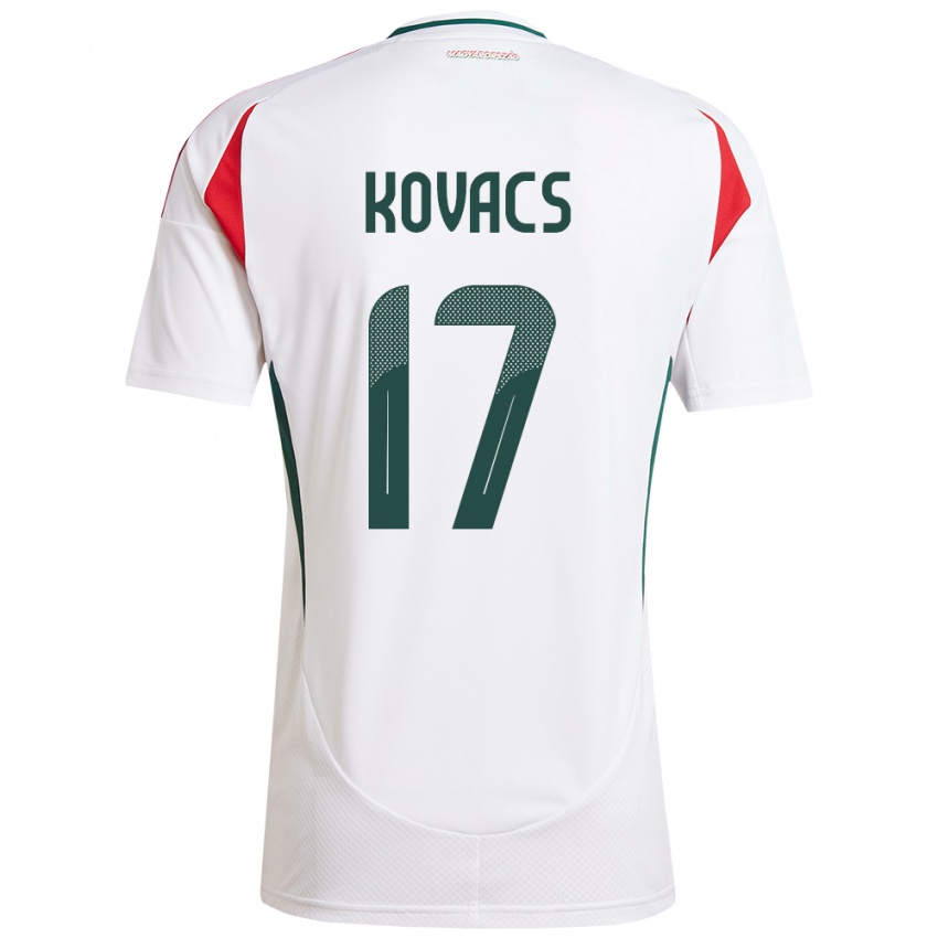 Hombre Camiseta Hungría Mátyás Kovács #17 Blanco 2ª Equipación 24-26 La Camisa México