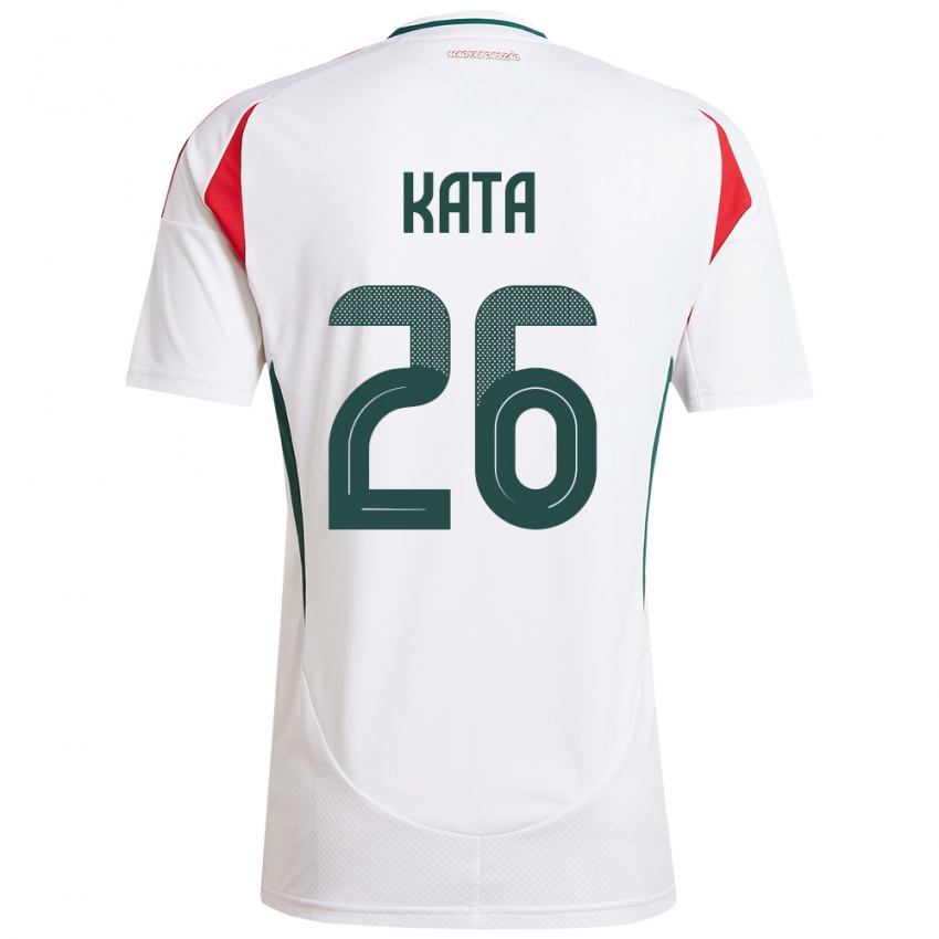 Hombre Camiseta Hungría Mihály Kata #26 Blanco 2ª Equipación 24-26 La Camisa México