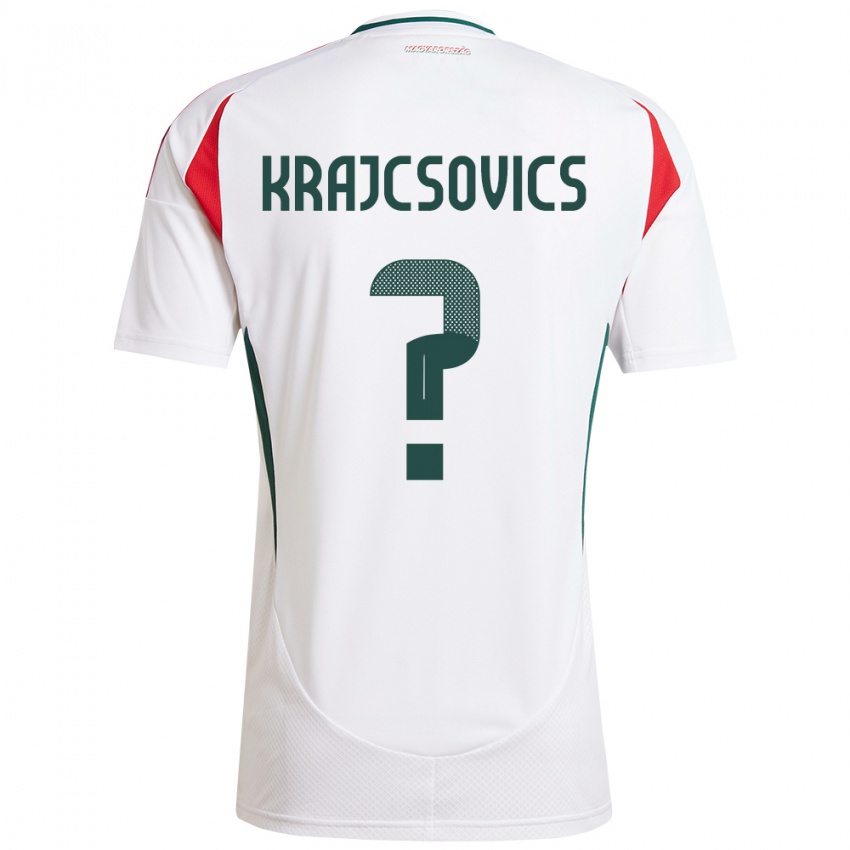 Hombre Camiseta Hungría Ábel Krajcsovics #0 Blanco 2ª Equipación 24-26 La Camisa México