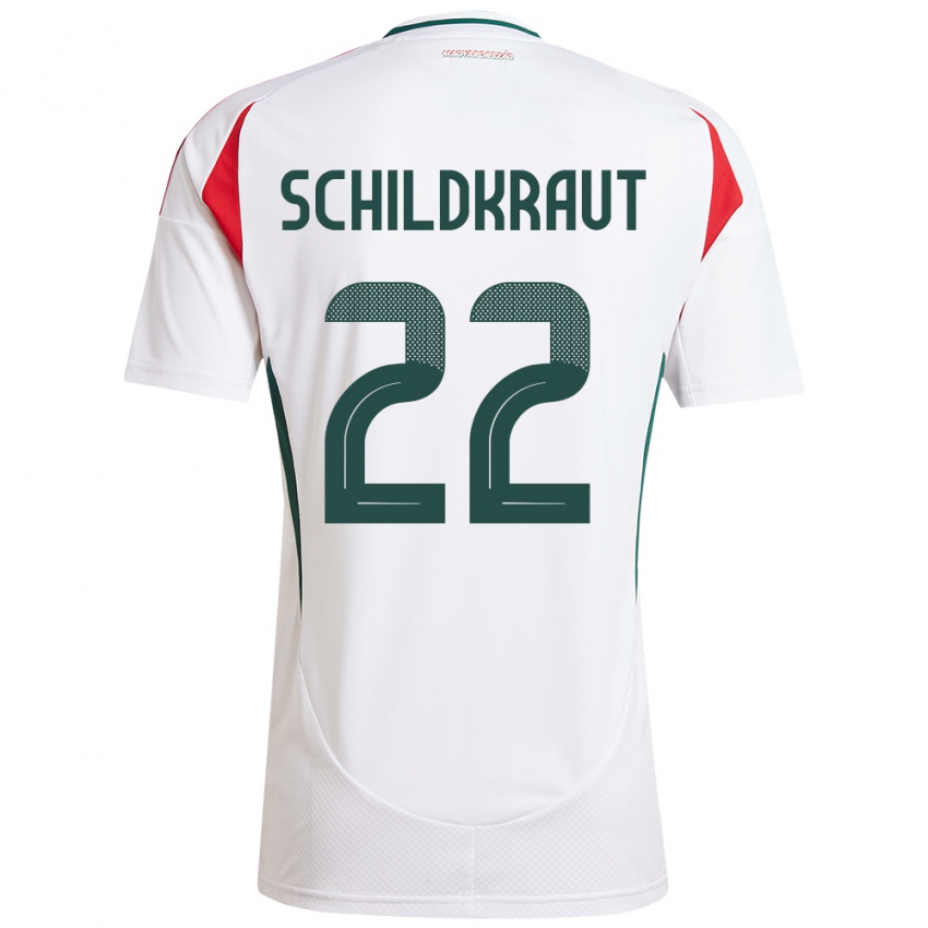 Hombre Camiseta Hungría Fruzsina Schildkraut #22 Blanco 2ª Equipación 24-26 La Camisa México