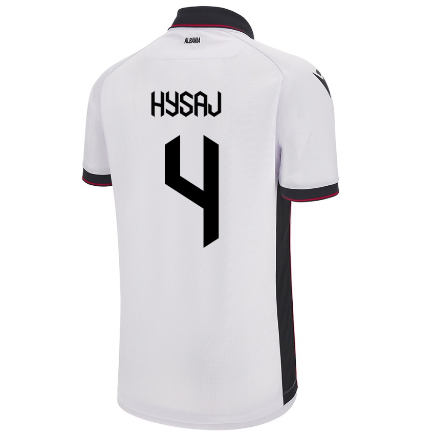 Hombre Camiseta Albania Elseid Hysaj #4 Blanco 2ª Equipación 24-26 La Camisa México