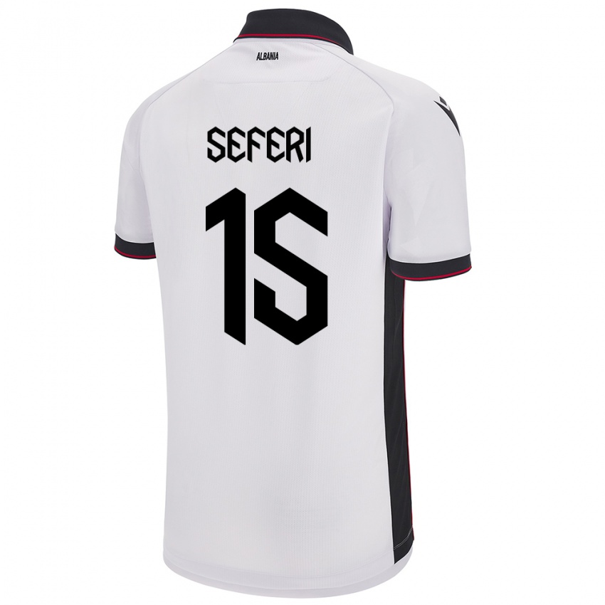 Hombre Camiseta Albania Taulant Seferi #15 Blanco 2ª Equipación 24-26 La Camisa México