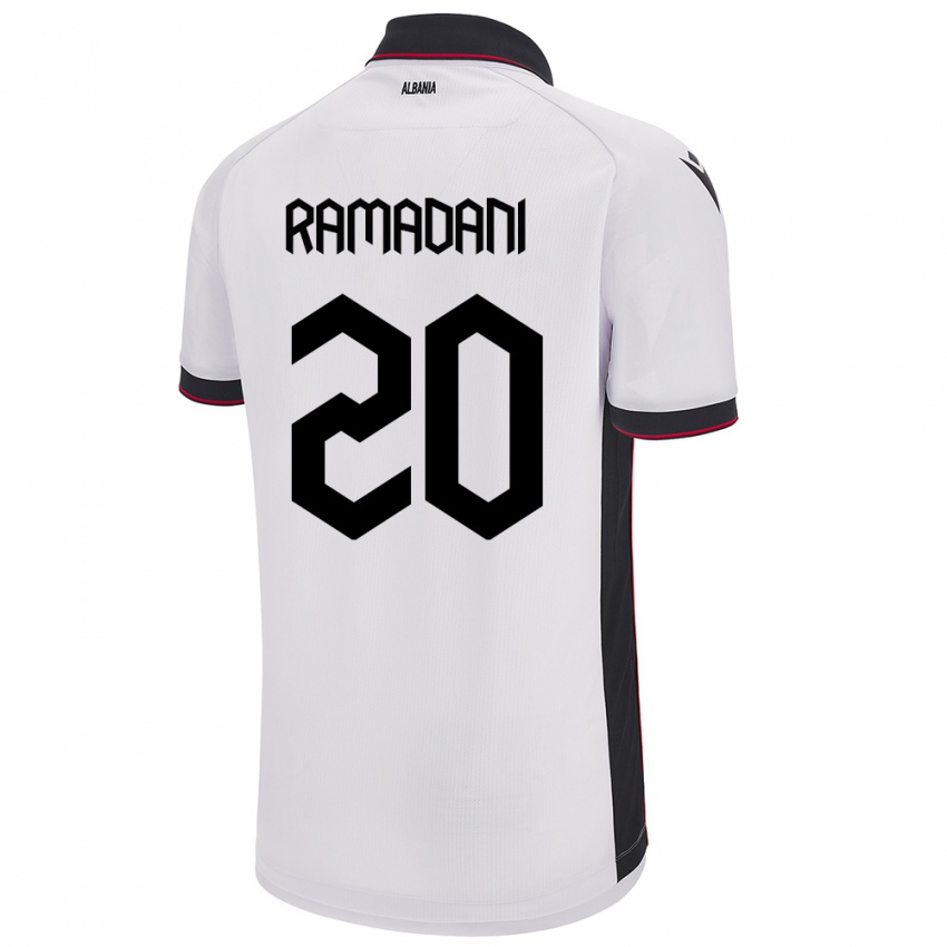 Hombre Camiseta Albania Ylber Ramadani #20 Blanco 2ª Equipación 24-26 La Camisa México