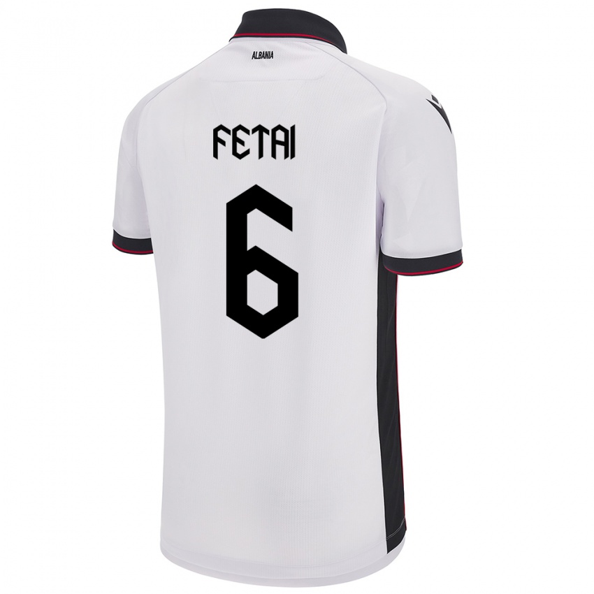 Hombre Camiseta Albania Feta Fetai #6 Blanco 2ª Equipación 24-26 La Camisa México