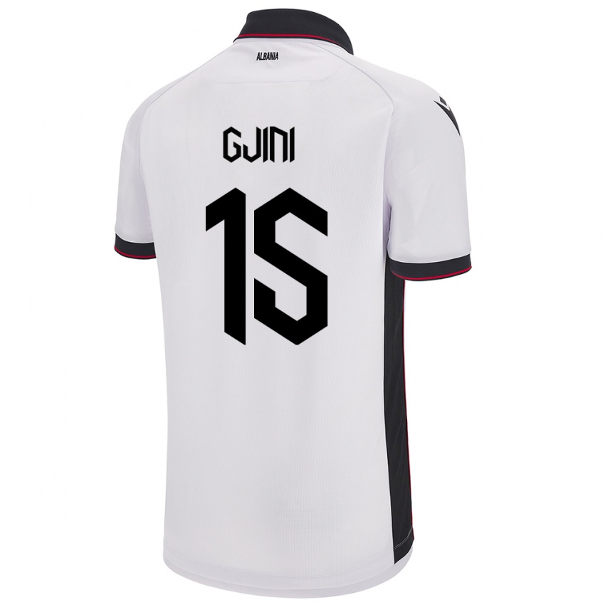 Hombre Camiseta Albania Elmando Gjini #15 Blanco 2ª Equipación 24-26 La Camisa México