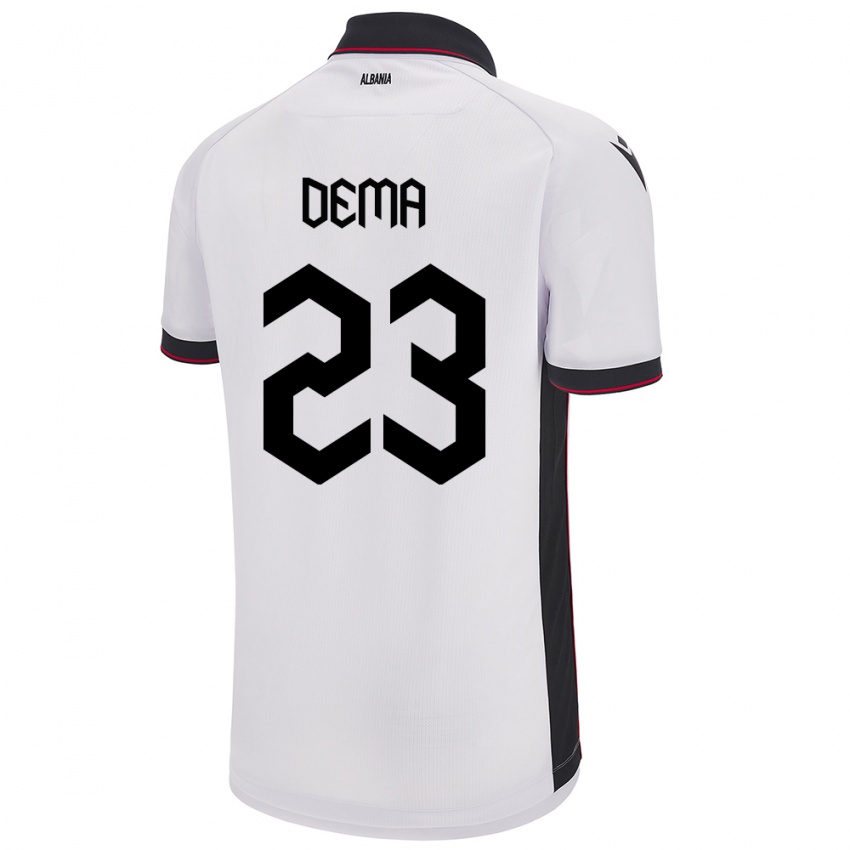 Hombre Camiseta Albania Endri Dema #23 Blanco 2ª Equipación 24-26 La Camisa México