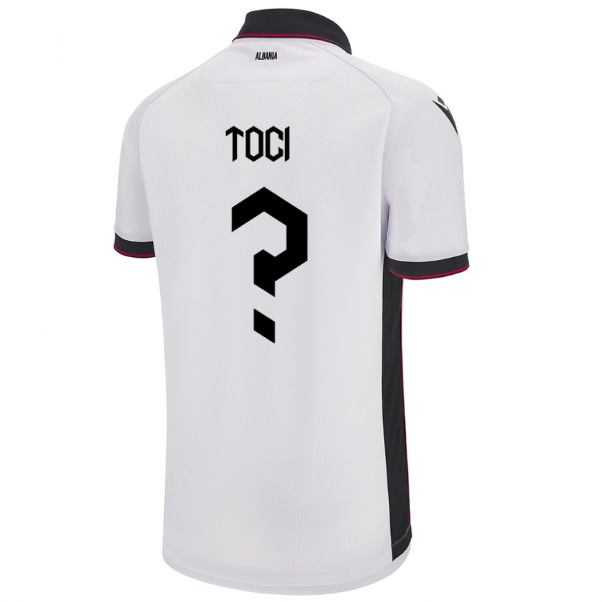 Hombre Camiseta Albania Eljon Toci #0 Blanco 2ª Equipación 24-26 La Camisa México