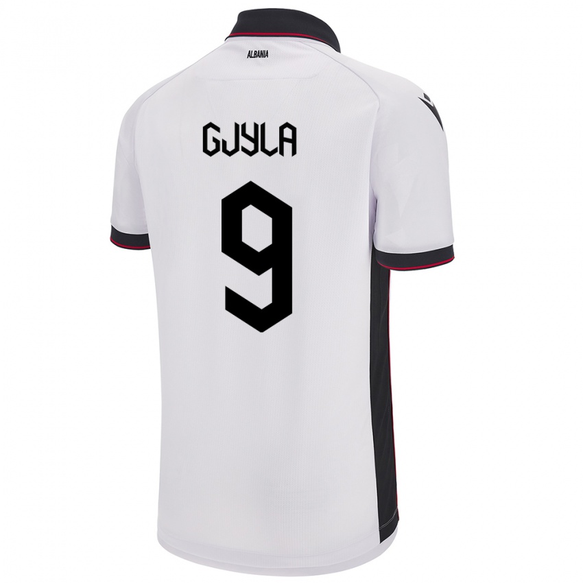 Hombre Camiseta Albania Brayan Gjyla #9 Blanco 2ª Equipación 24-26 La Camisa México