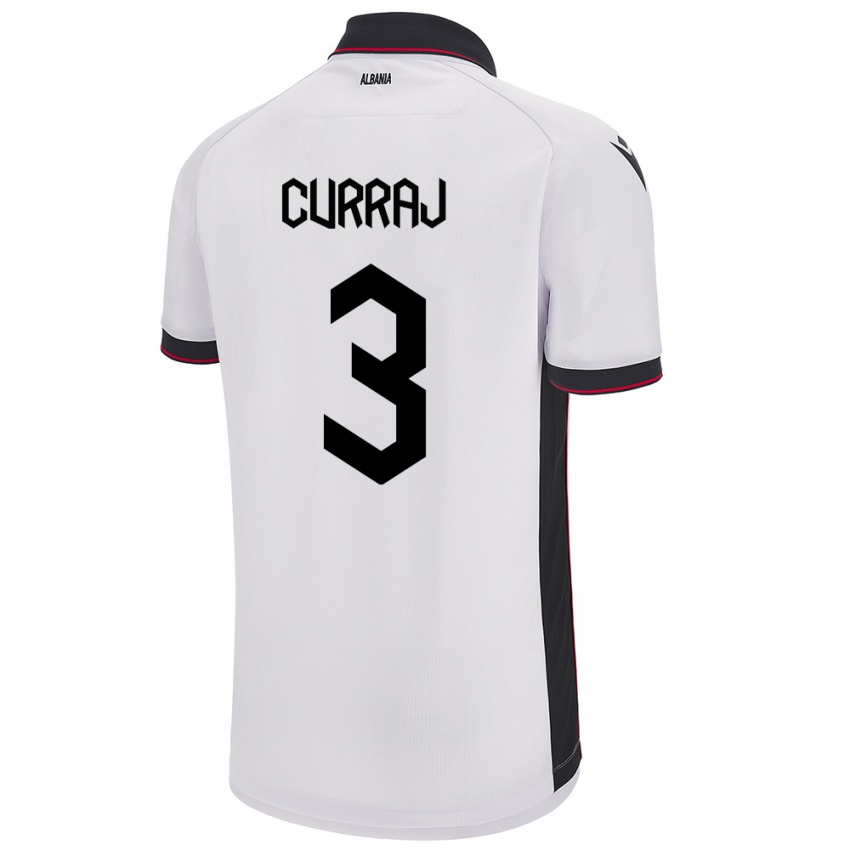 Hombre Camiseta Albania Arbenita Curraj #3 Blanco 2ª Equipación 24-26 La Camisa México