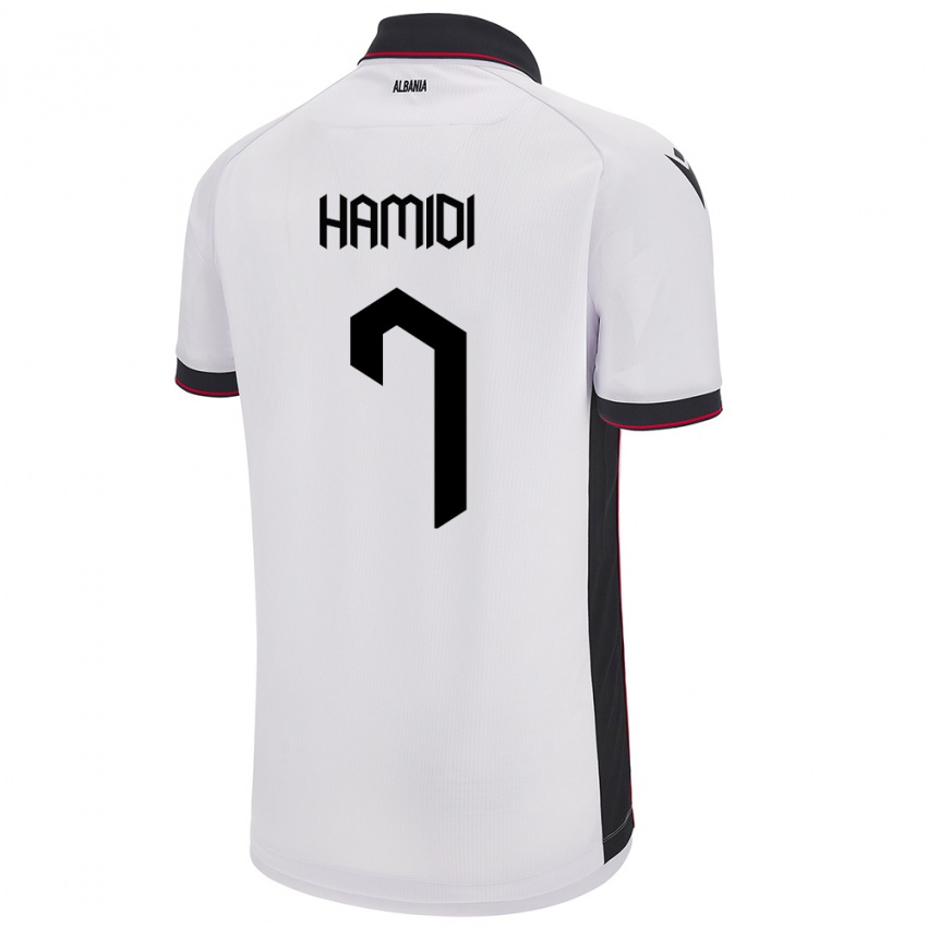 Hombre Camiseta Albania Mimoza Hamidi #7 Blanco 2ª Equipación 24-26 La Camisa México