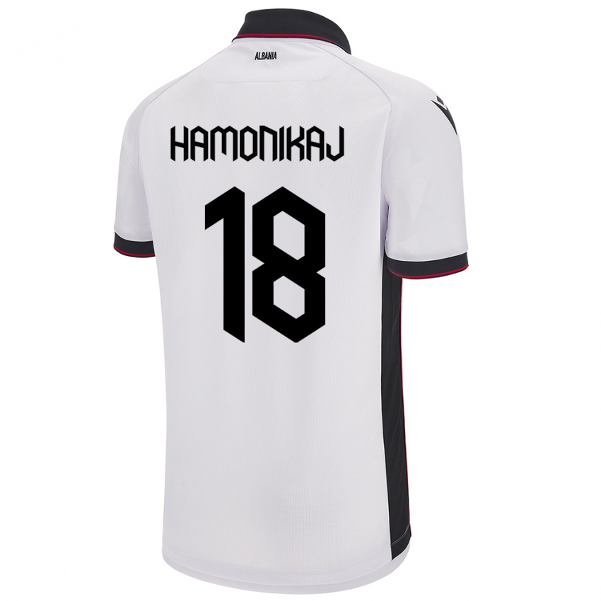 Hombre Camiseta Albania Klea Hamonikaj #18 Blanco 2ª Equipación 24-26 La Camisa México