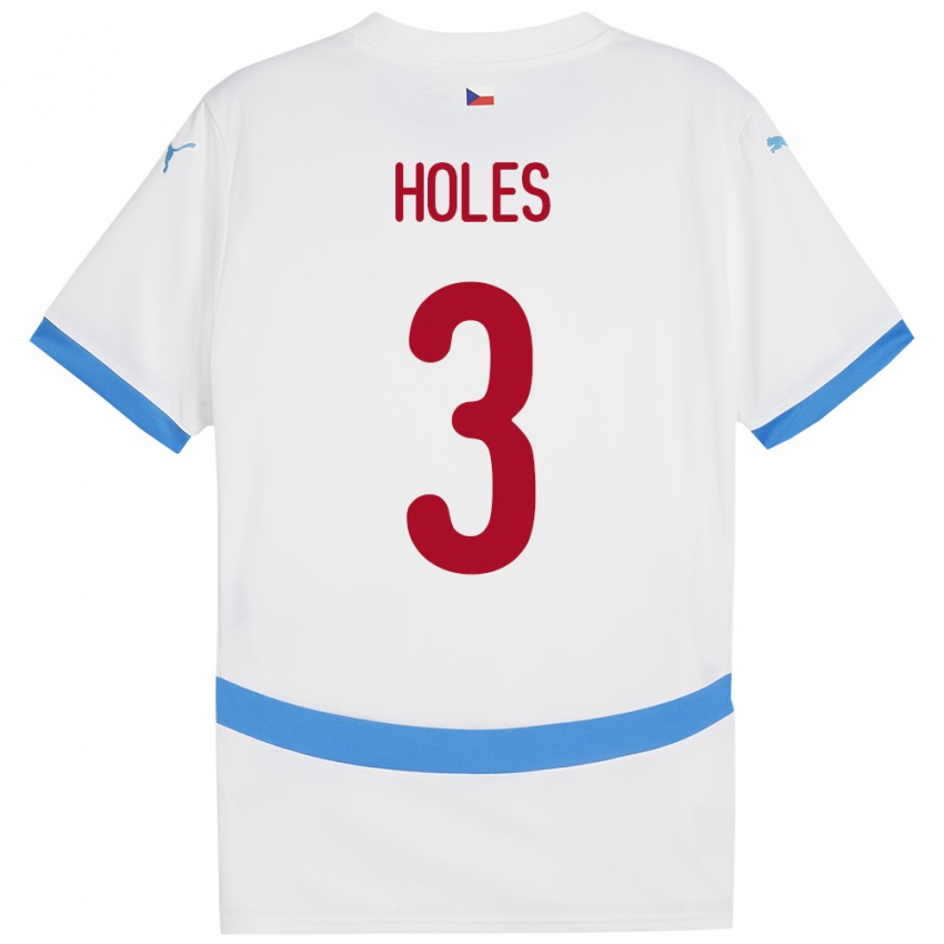 Hombre Camiseta Chequia Tomas Holes #3 Blanco 2ª Equipación 24-26 La Camisa México