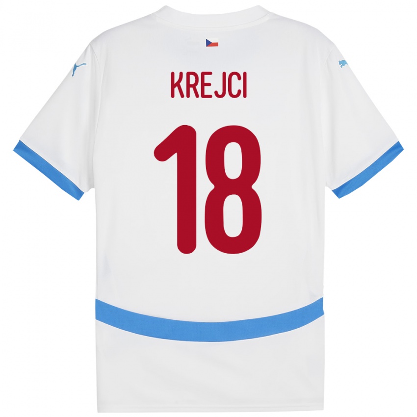 Hombre Camiseta Chequia Ladislav Krejci #18 Blanco 2ª Equipación 24-26 La Camisa México