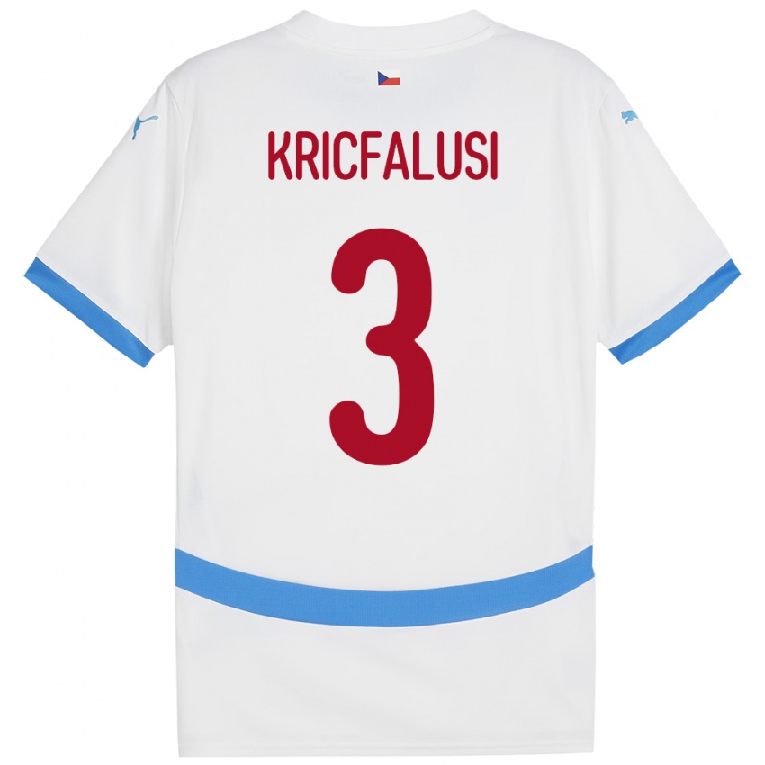 Hombre Camiseta Chequia Ondrej Kricfalusi #3 Blanco 2ª Equipación 24-26 La Camisa México