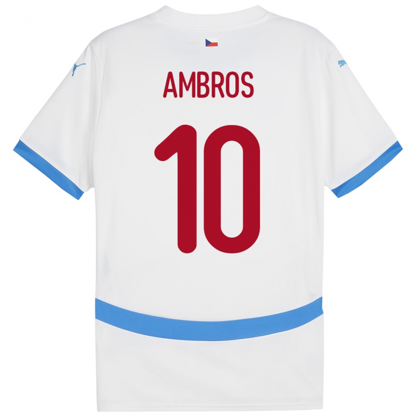 Hombre Camiseta Chequia Lukas Ambros #10 Blanco 2ª Equipación 24-26 La Camisa México