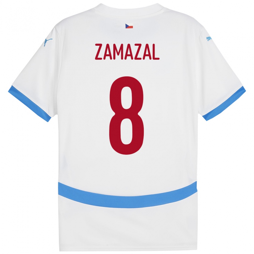 Hombre Camiseta Chequia Denis Zamazal #8 Blanco 2ª Equipación 24-26 La Camisa México