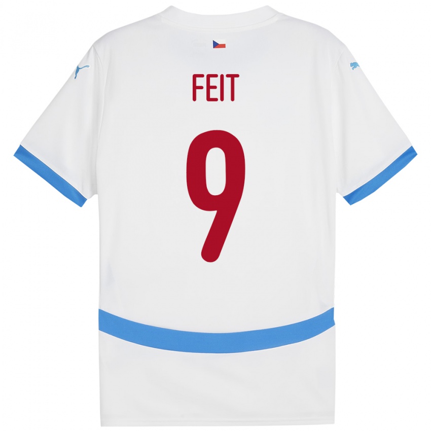 Hombre Camiseta Chequia Jan Feit #9 Blanco 2ª Equipación 24-26 La Camisa México