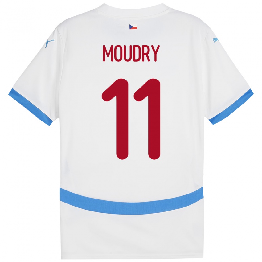 Hombre Camiseta Chequia Lukas Moudry #11 Blanco 2ª Equipación 24-26 La Camisa México