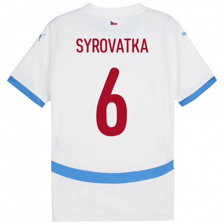 Hombre Camiseta Chequia Matyas Syrovatka #6 Blanco 2ª Equipación 24-26 La Camisa México