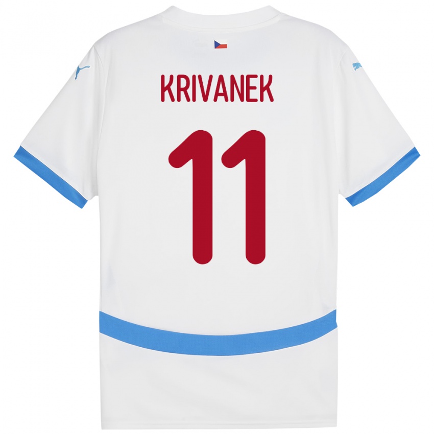 Hombre Camiseta Chequia Jan Krivanek #11 Blanco 2ª Equipación 24-26 La Camisa México