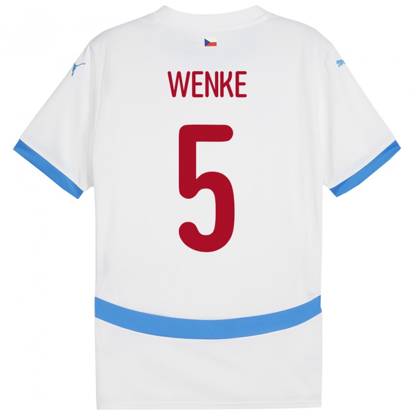 Hombre Camiseta Chequia Eduard Wenke #5 Blanco 2ª Equipación 24-26 La Camisa México