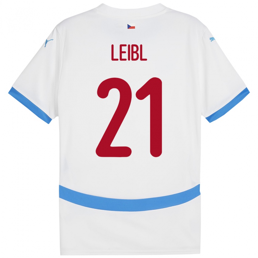 Hombre Camiseta Chequia Adam Leibl #21 Blanco 2ª Equipación 24-26 La Camisa México