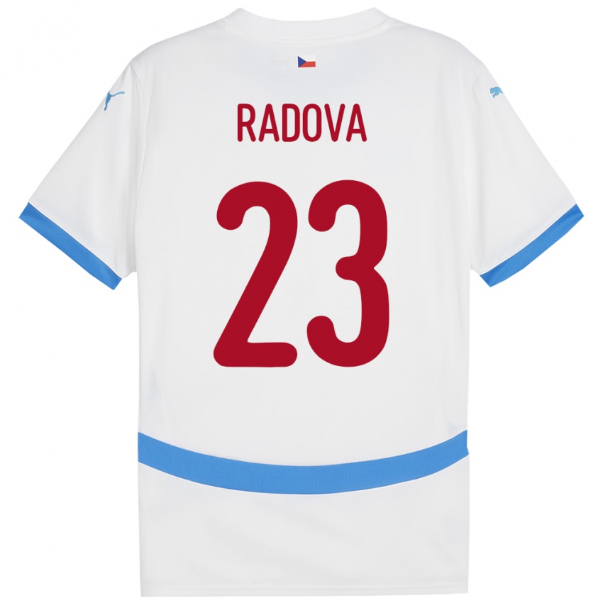 Hombre Camiseta Chequia Michaela Radová #23 Blanco 2ª Equipación 24-26 La Camisa México