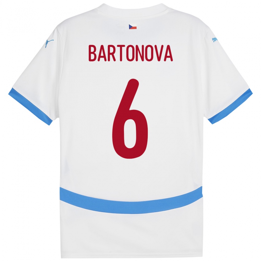 Hombre Camiseta Chequia Eva Bartoňová #6 Blanco 2ª Equipación 24-26 La Camisa México