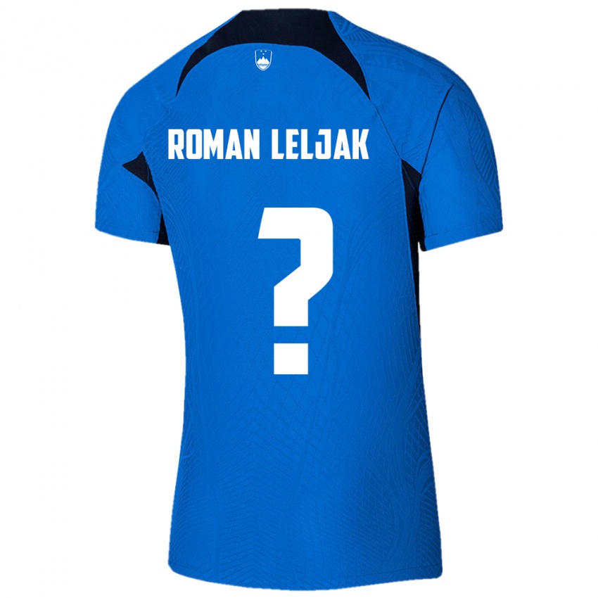 Hombre Camiseta Eslovenia Nejc Roman Leljak #0 Azul 2ª Equipación 24-26 La Camisa México