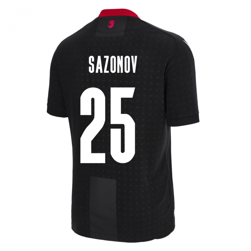 Hombre Camiseta Georgia Saba Sazonov #25 Negro 2ª Equipación 24-26 La Camisa México