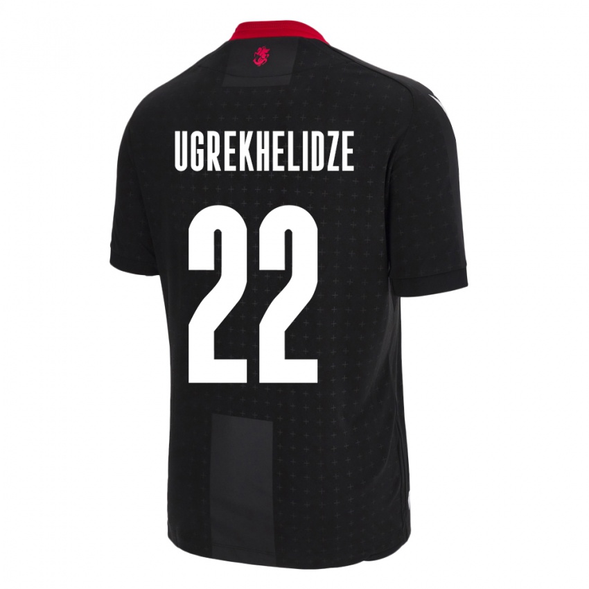 Hombre Camiseta Georgia Nikoloz Ugrekhelidze #22 Negro 2ª Equipación 24-26 La Camisa México