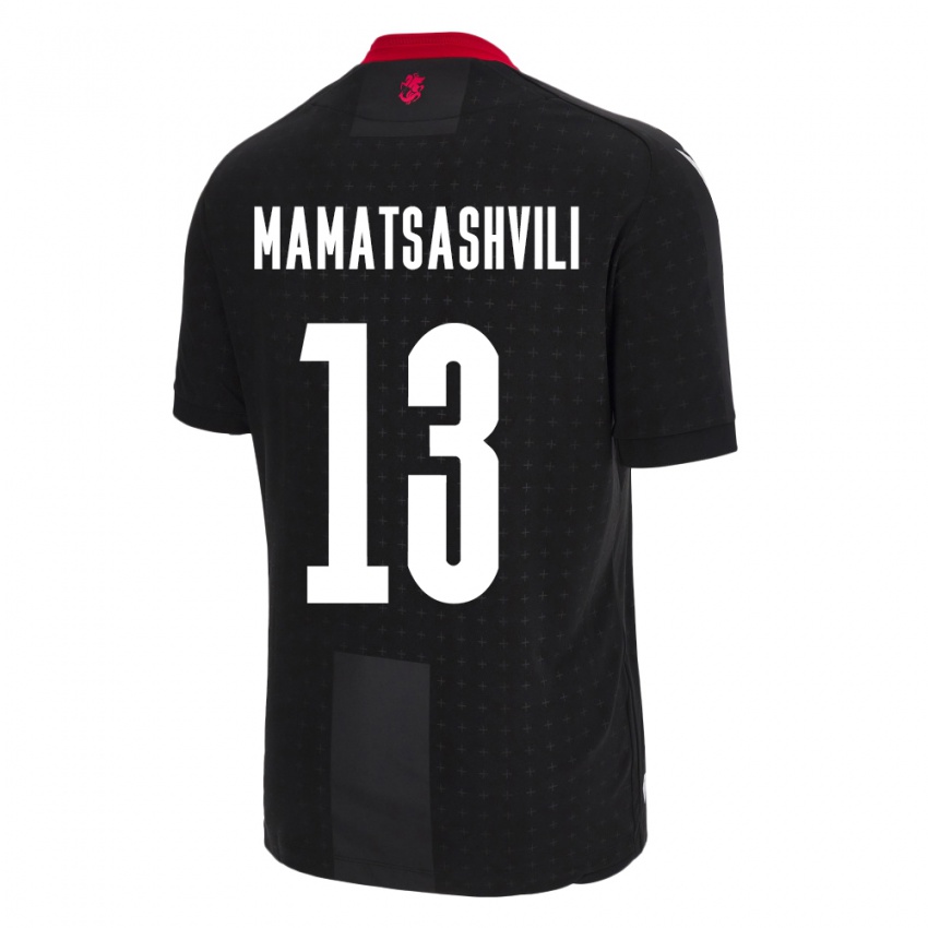 Hombre Camiseta Georgia Saba Mamatsashvili #13 Negro 2ª Equipación 24-26 La Camisa México