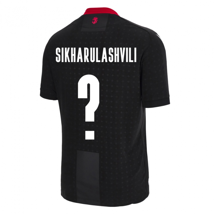 Hombre Camiseta Georgia Nika Sikharulashvili #0 Negro 2ª Equipación 24-26 La Camisa México